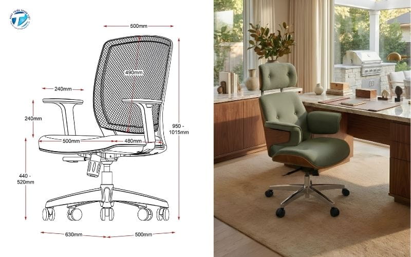 Phân Tích Tiêu Chuẩn Kích Thước Ghế Ngồi Làm Việc